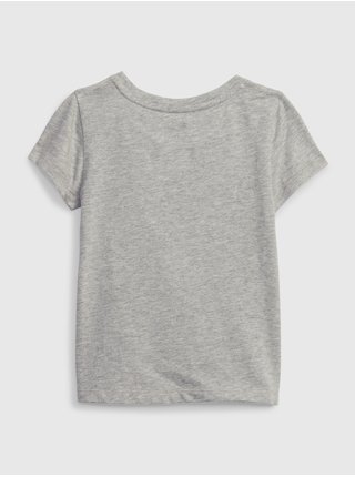 Růžovo-šedé holčičí tričko s motivem plaměňáka GAP 