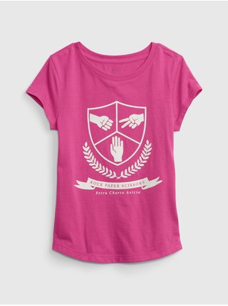 Tmavě růžové holčičí tričko GAP 