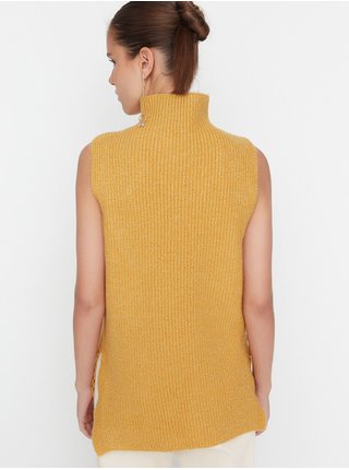 Žlutá dámská svetrová vesta s příměsí vlny Trendyol