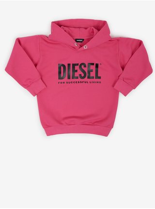 Růžová holčičí mikina s kapucí Diesel