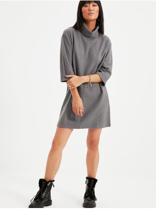 Mikinové a svetrové šaty pre ženy Trendyol - sivá