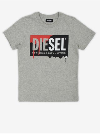 Šedé klučičí žíhané tričko Diesel