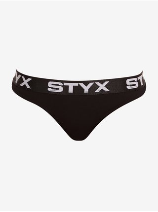 Černá dámská tanga se sportovní gumou Styx 