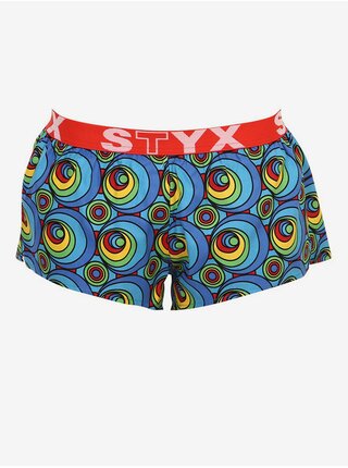 Žluto-modré dámské vzorované trenýrky Styx  