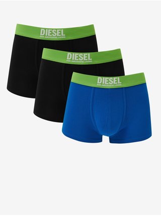 Sada tří pánských boxerek v modré a černé barvě Diesel