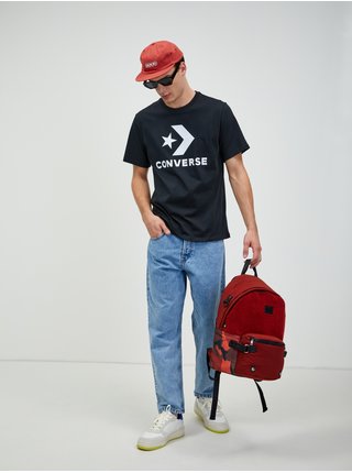 Červený batoh s umělým kožíškem Diesel
