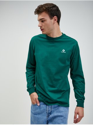 Zelené unisex tričko s dlouhým rukávem Converse