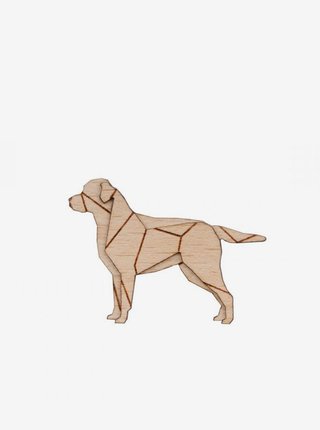 Dřevěná brož ve tvaru psa BeWooden Walking Labrador