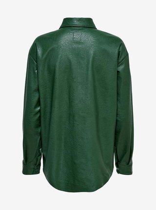 Zelená koženková košilová bunda ONLY Mia