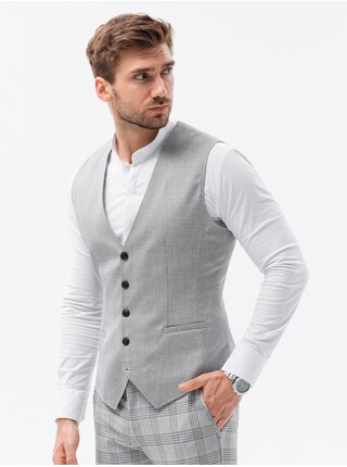 Světle šedá pánská vesta Ombre Clothing V56 
