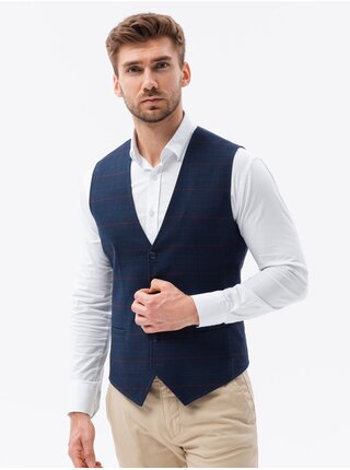 Tmavě modrá pánská vesta Ombre Clothing V56  
