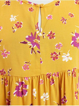 Žluté holčičí květované šaty GAP 