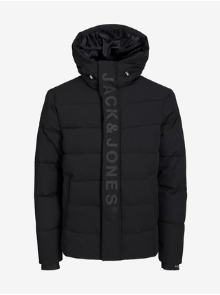 Černá zimní bunda s kapucí Jack & Jones Clean
