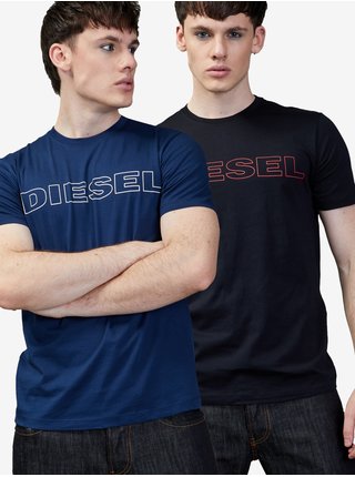 Sada dvou pánských triček v modré a černé barvě Diesel