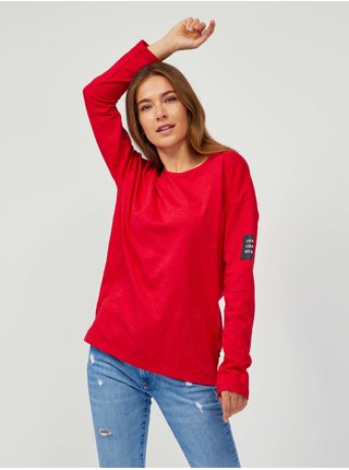 Červené dámské tričko s dlouhým rukávem SAM 73 Ariasa