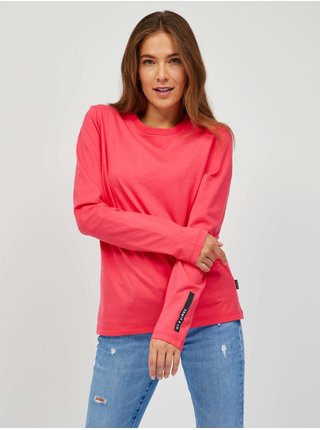 Tmavě růžové dámské tričko s dlouhým rukávem SAM 73 Sariol