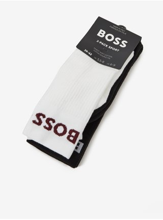 Sada dvou párů pánských ponožek v bílé a černé barvě HUGO BOSS