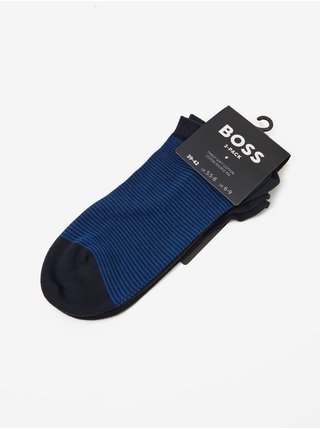 Sada tří párů pánských ponožek v tmavě modré barvě HUGO BOSS