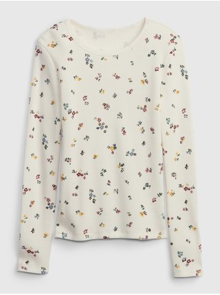 Béžové dievčenské vzorované tričko GAP