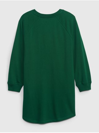 Tmavě zelené holčičí mikinové šaty s logem GAP