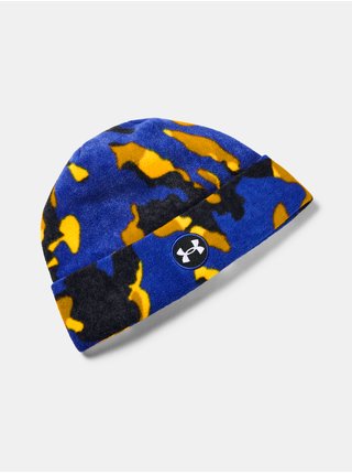 Žluto-modrá pánská vzorovaná čepice Under Armour Fleece Printed Beanie