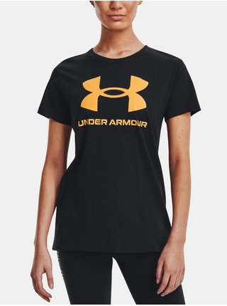 Žluto-černé dámské tričko Under Armour UA SPORTSTYLE LOGO SS 