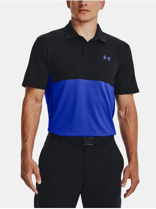 Modro-černé pánské polo tričko Under Armour UA Performance Blocked Polo 