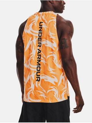 Bílo-žluté pánské vzorované tílko Under Armour UA BASELINE PRINTED TANK