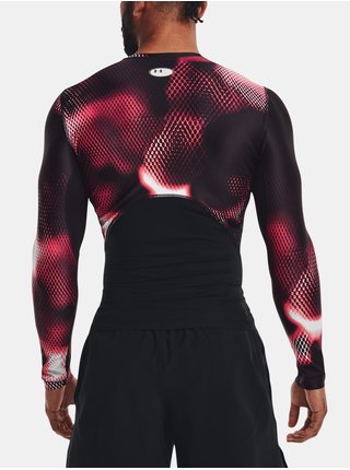Červeno-černé pánské tričko Under Armour UA IsoChill Prtd Comp LS