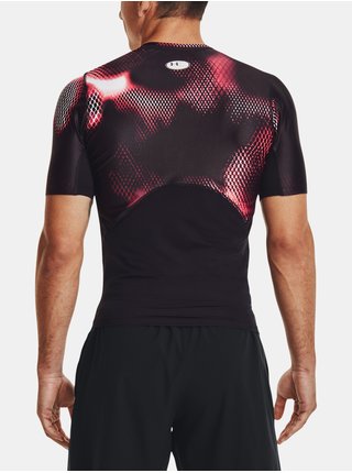Červeno-černé pánské vzorované tričko Under Armour UA IsoChill Prtd Comp SS 