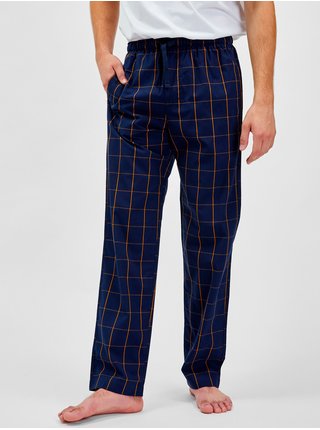 Tmavě modré pánské kostkované pyžamové kalhoty GAP