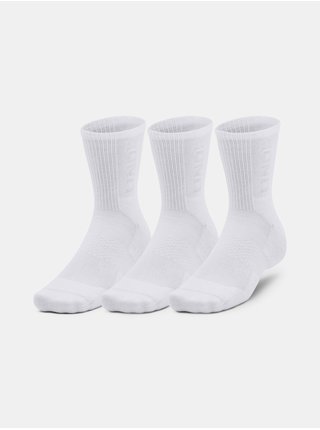 Sada tří párů pánských ponožek v bílé barvě Under Armour UA 3-Maker 3pk Mid-Crew 