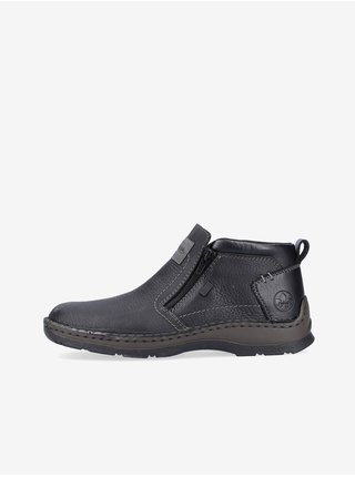 Černé pánské kotníkové kožené boty Rieker