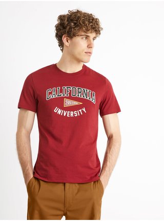 Červené pánské tričko Celio California  