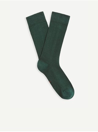 Zelené vysoké ponožky z bavlny Supima® Celio Milof 