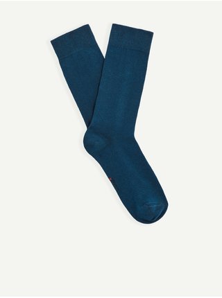 Tmavě modré vysoké ponožky z bavlny Supima® Celio Milof 