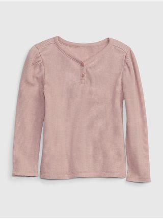Růžové holčičí tričko s knoflíčky GAP