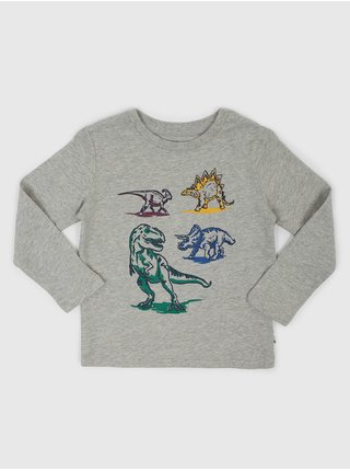 Šedé chlapčenské tričko s dinosaurmi GAP