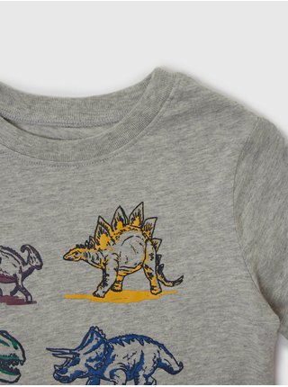 Šedé klučičí tričko s motivem dinosaurů GAP