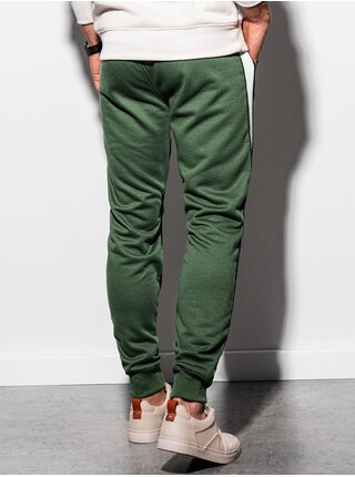 Zelené pánské tepláky s lampasem Ombre Clothing P865 
