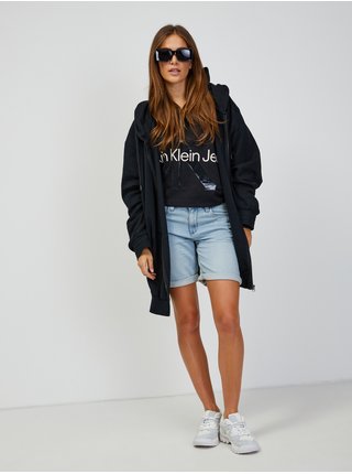 Čierna dámska oversize mikina s kapucňou Calvin Klein Jeans
