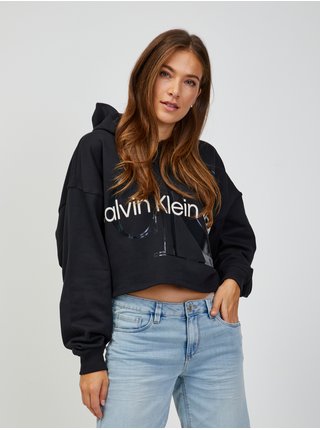 Čierna dámska oversize mikina s kapucňou Calvin Klein Jeans