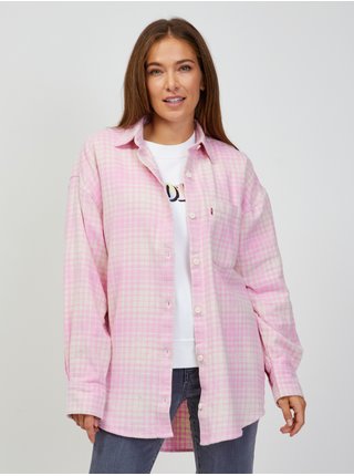 Růžová dámská kostkovaná oversize košile Levi's® Nola