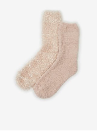 Sada dvoch párov ponožiek v svetloružovej farbe CAMAIEU