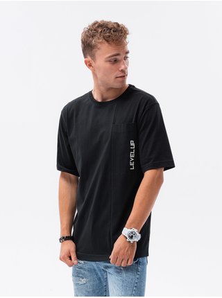 Černé pánské oversize tričko Ombre Clothing