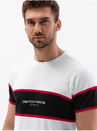 Bílé pánské tričko Ombre Clothing