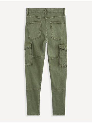 Zelené pánské slim fit džíny s kapsami Celio Cody