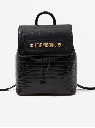 Černý dámský batoh s krokodýlím vzorem Love Moschino Borsa