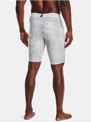 Šedo-bílé pánské vzorované kompresní kraťasy Under Armour HG Iso-Chill