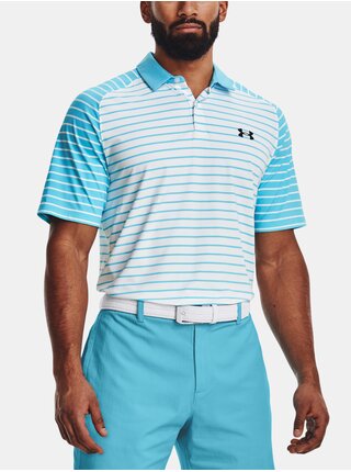 Svetlomodrá pánska pruhovaná polokošeľa Under Armour
